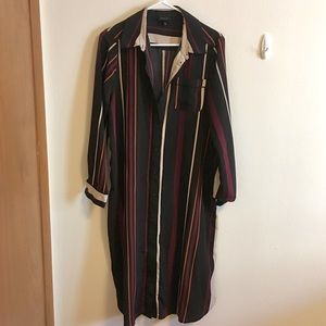 Striped Midi Shirtdress